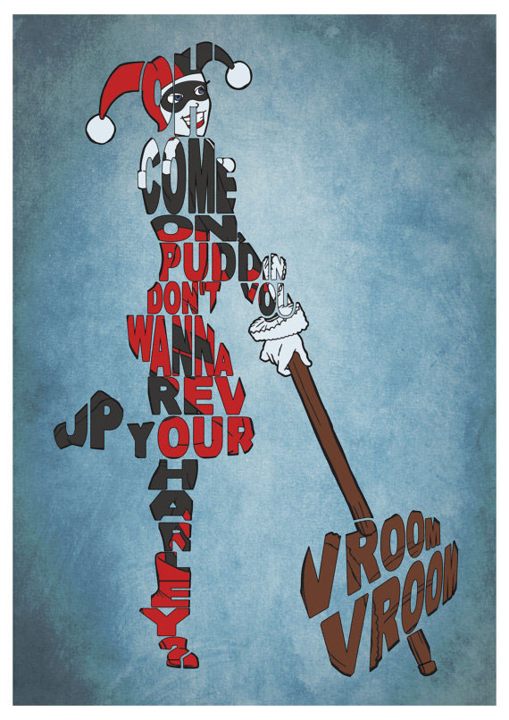 Poster typographie Harley Quinn