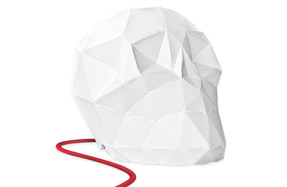 Lampe origami tête de mort