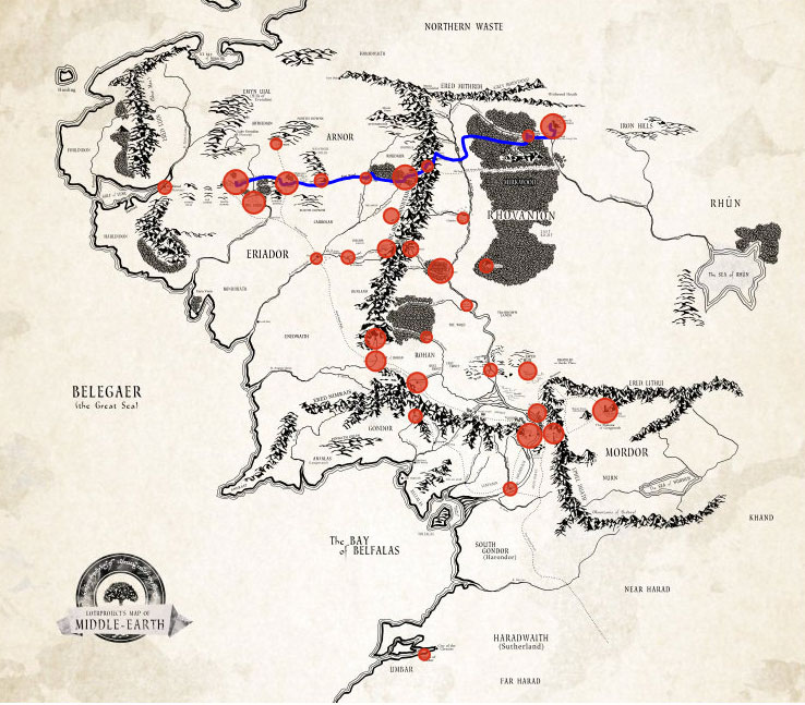La Terre du Milieu en version Google Maps Geek